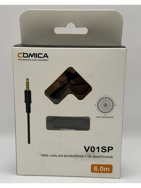 Comica V01SP Omnidirectional Clip-On Lavalier Mic, Wired 3.5mm TRRS - Black